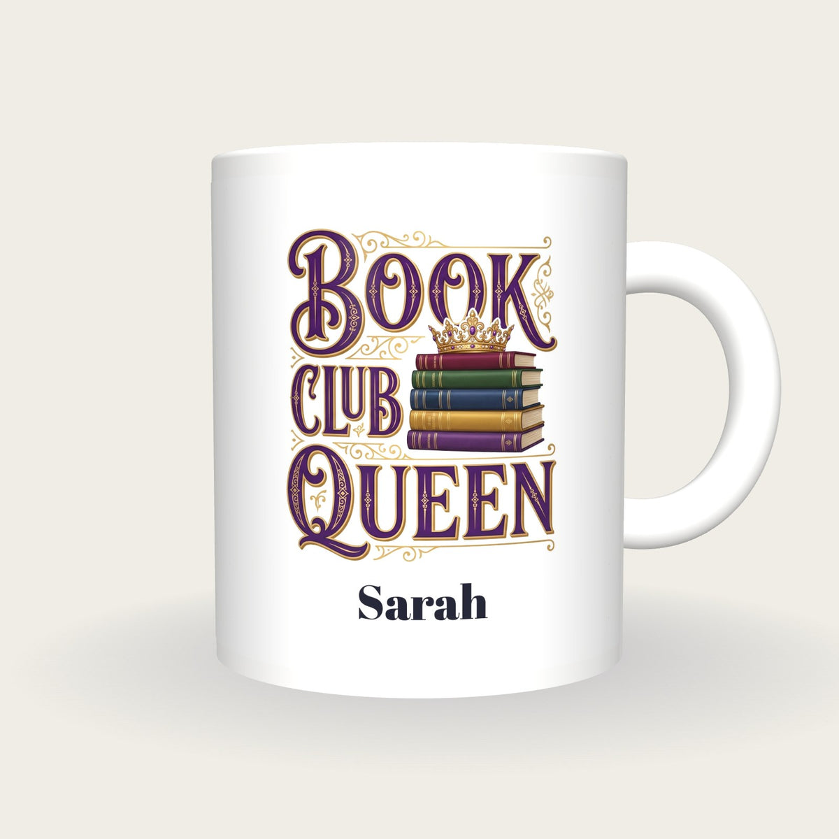 Personalised Book Club Queen Mug, front