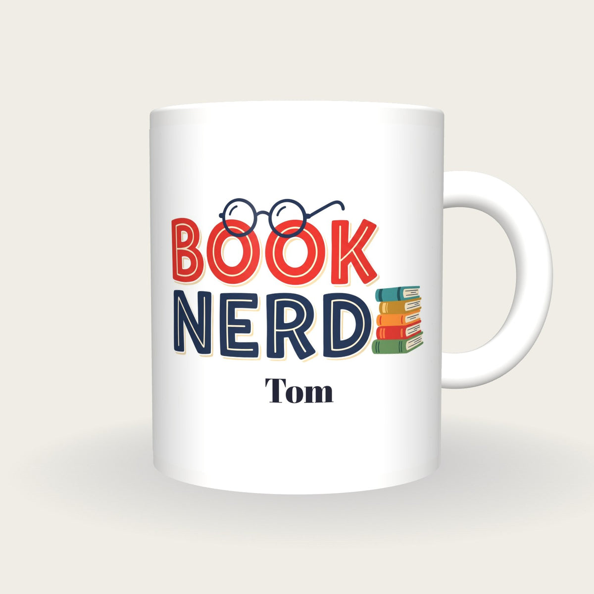 Personalised Book Nerd Mug, front