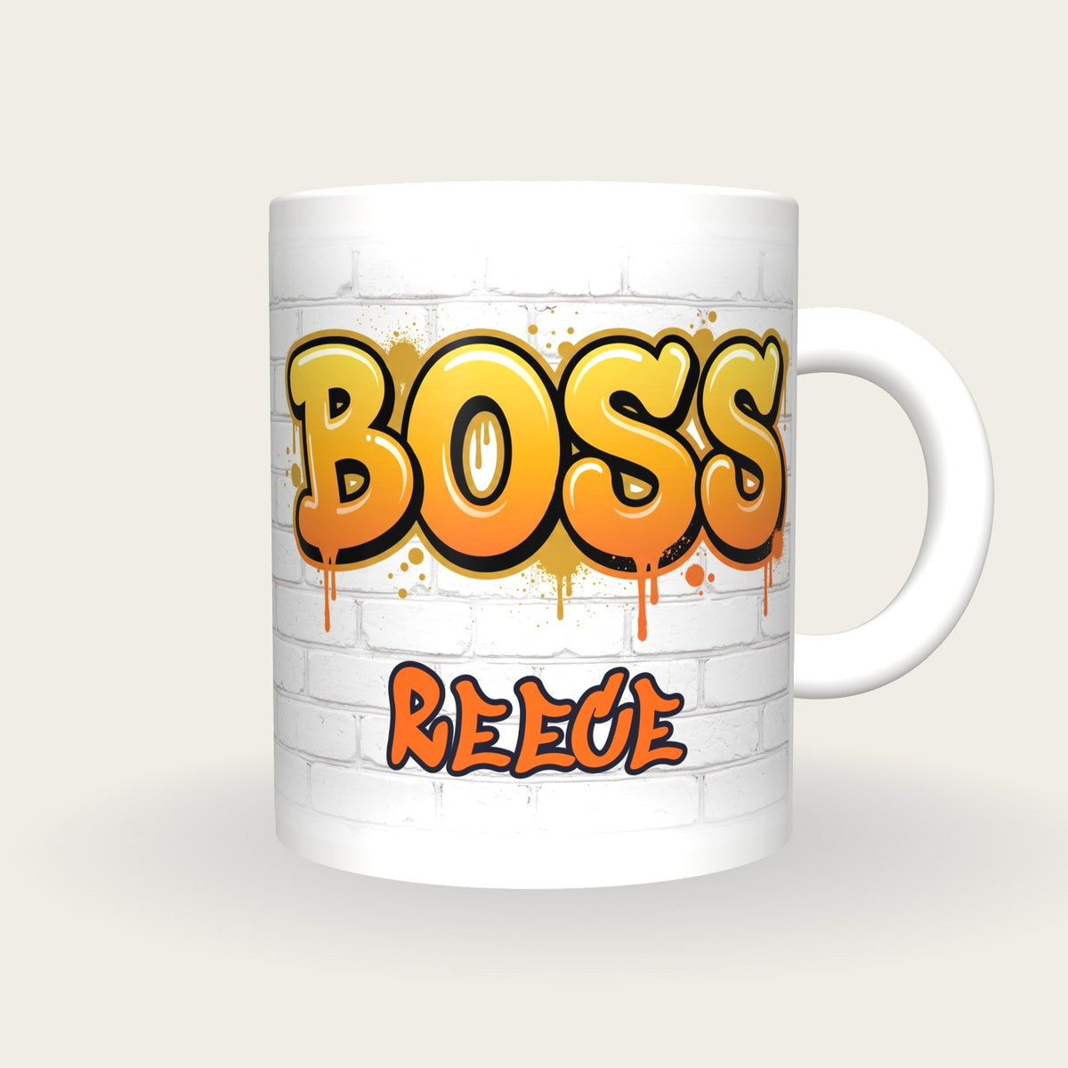Personalised Boss Graffiti Mug, front