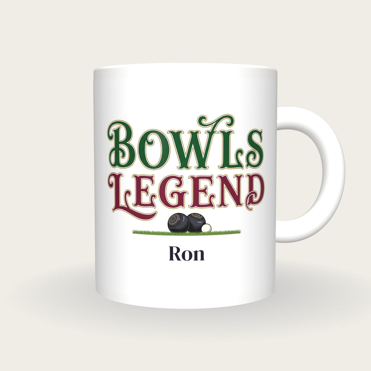Personalised Bowls Legend Mug, front