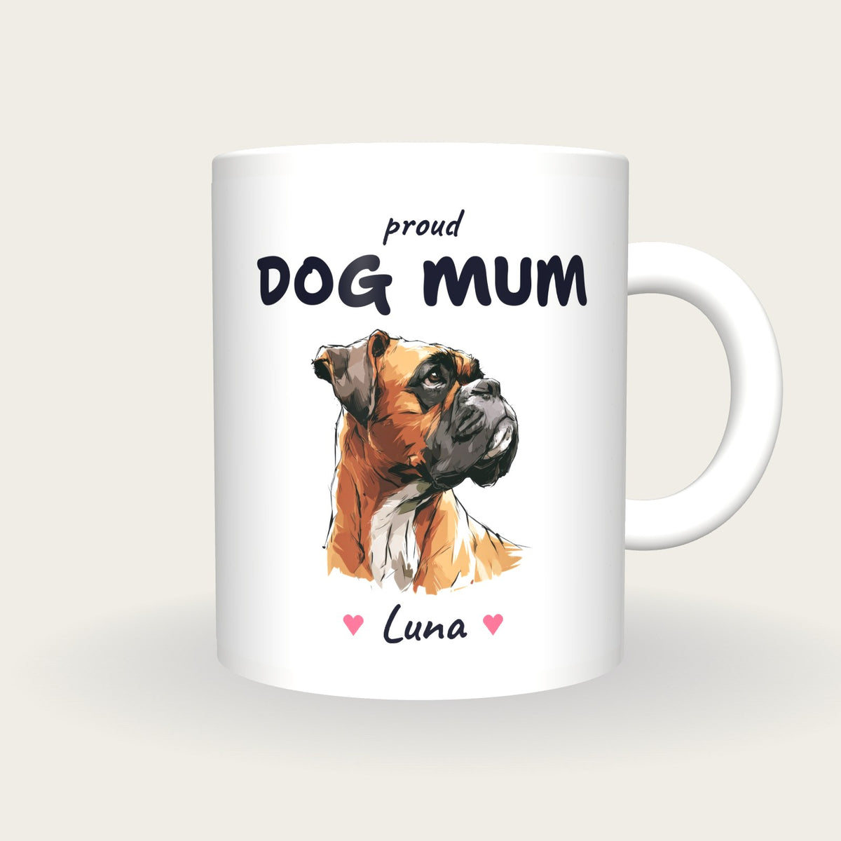 Personalised Boxer Dog Mum Mug, front