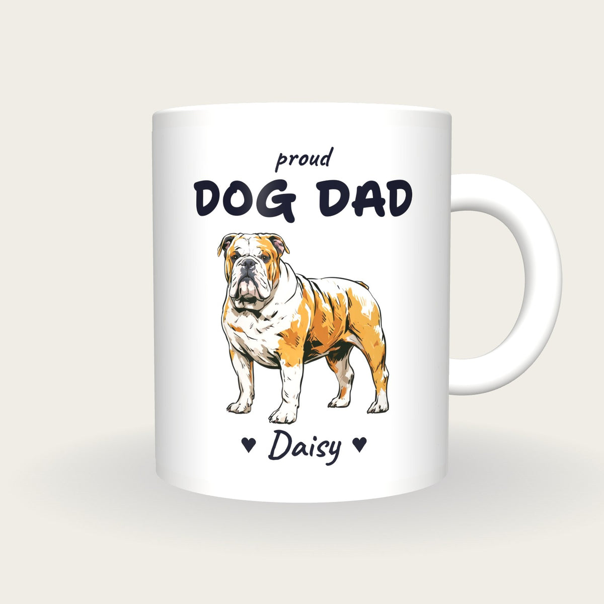 Personalised Bulldog Dog Dad Mug, front
