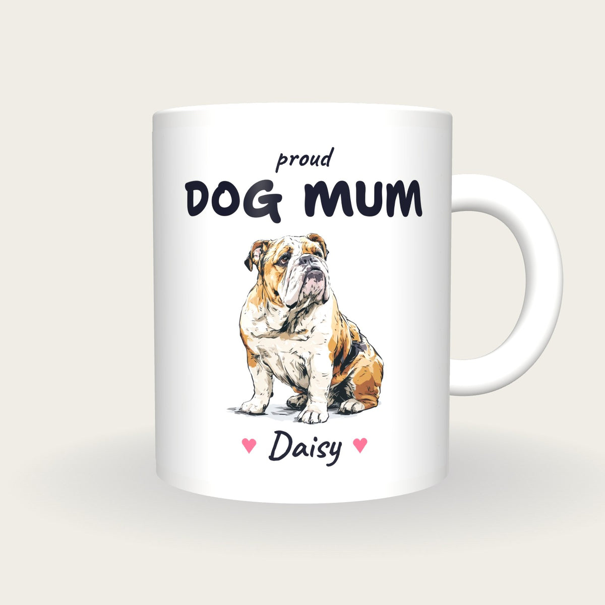 Personalised Bulldog Dog Mum Mug, front