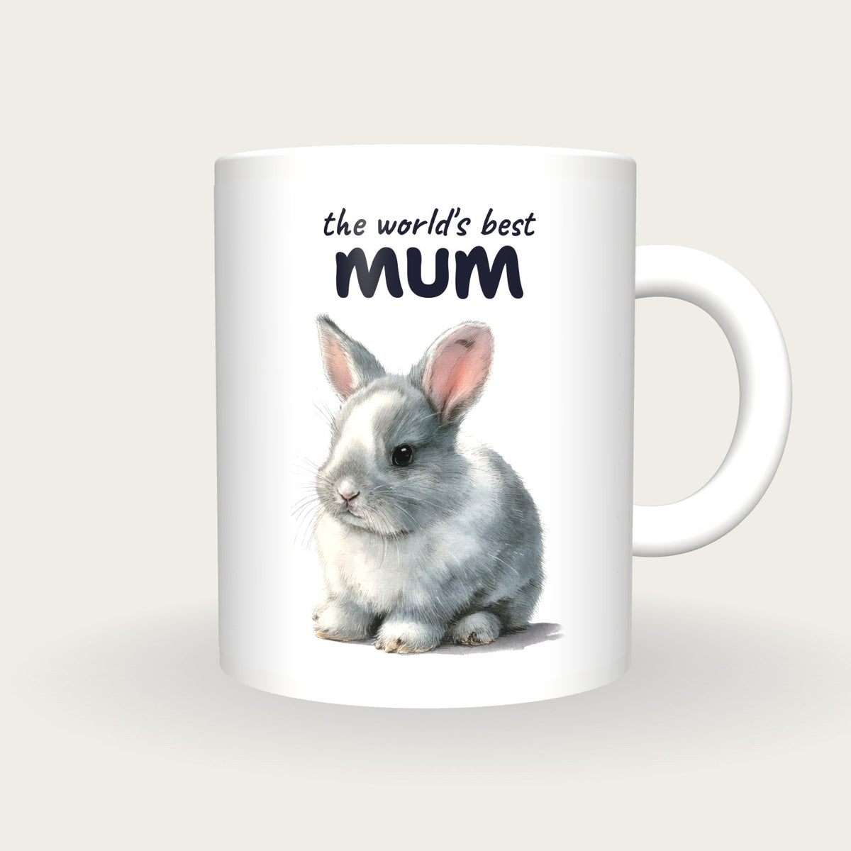Personalised Bunny Mug, Best Mum, front