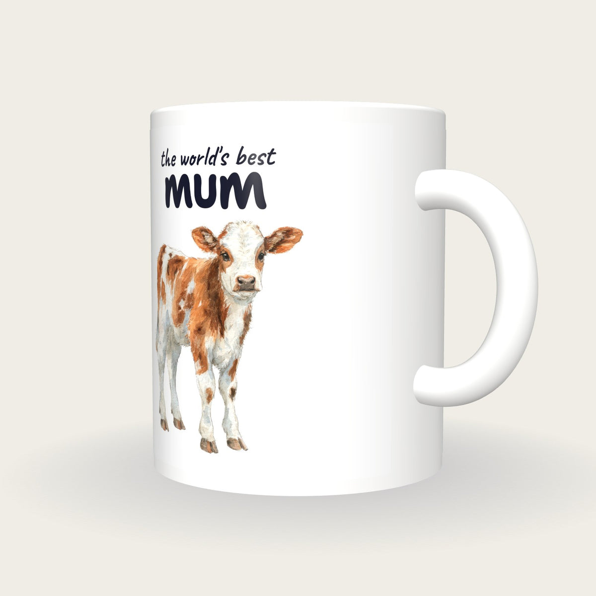 Personalised Calf Mug, Best Mum, three-quarter view