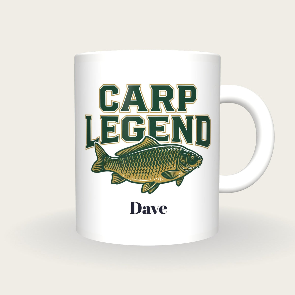 Personalised Carp Legend Fishing Mug, front