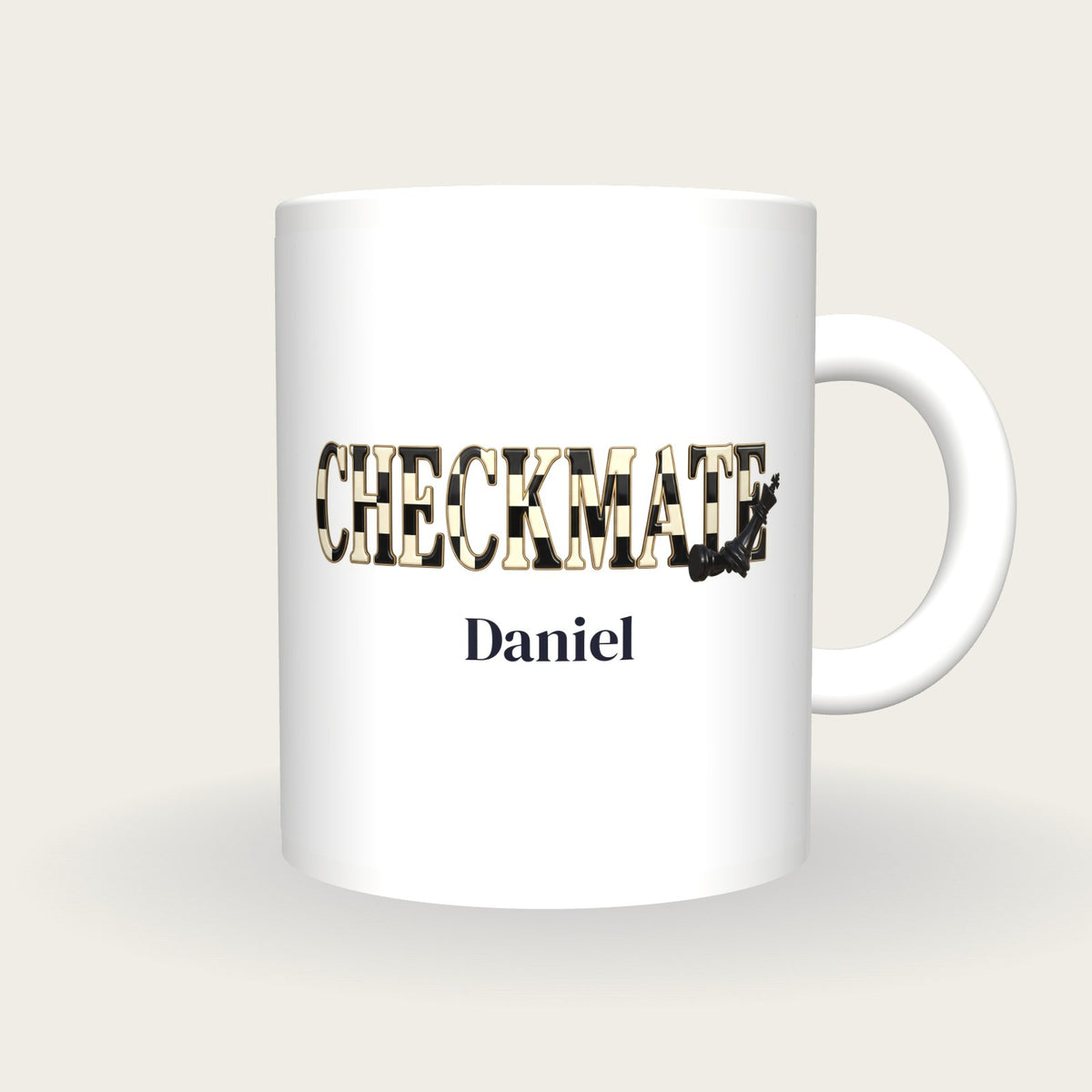 Personalised Checkmate Chess Mug, front