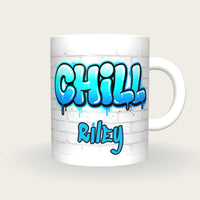 Personalised Chill Graffiti Mug, front