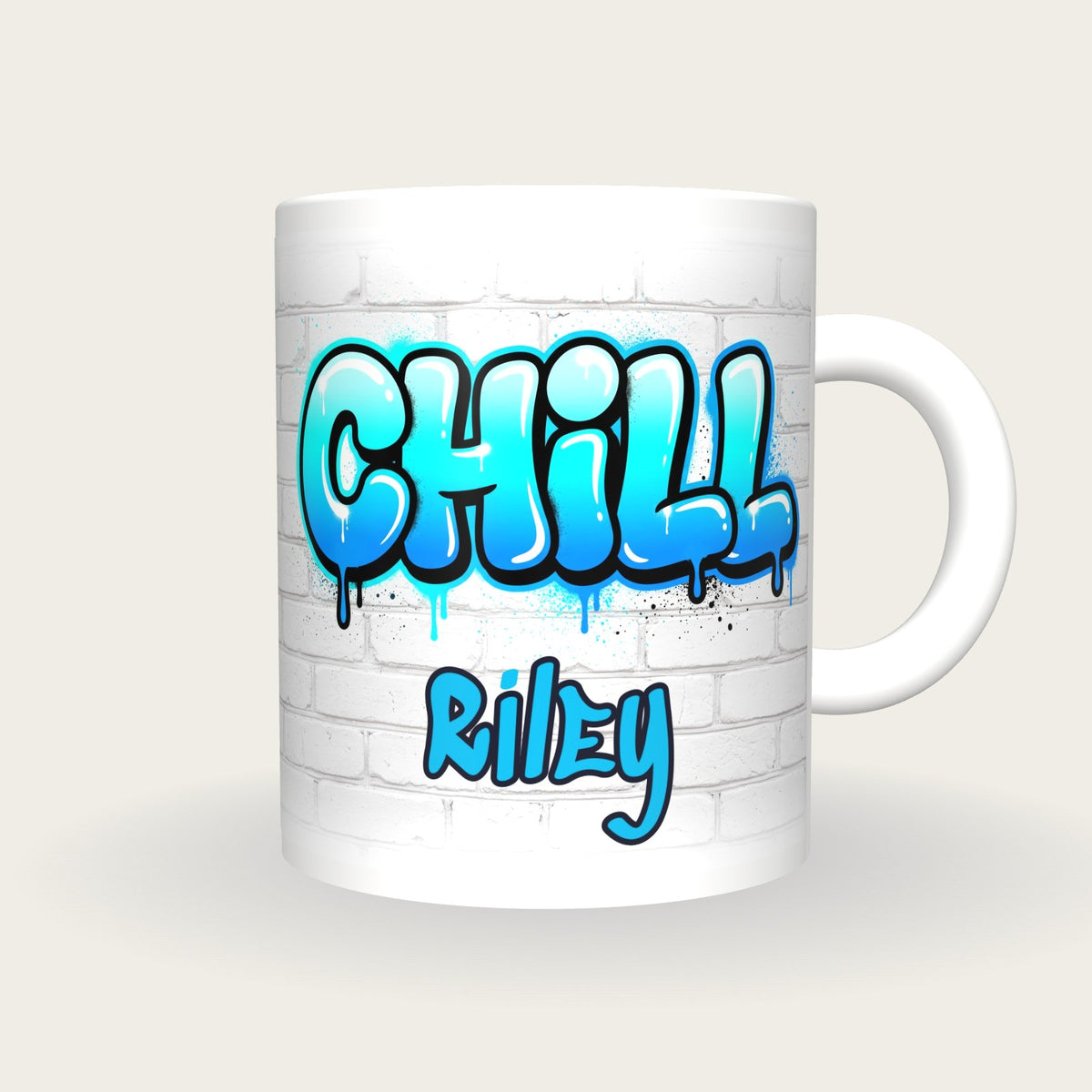 Personalised Chill Graffiti Mug, front