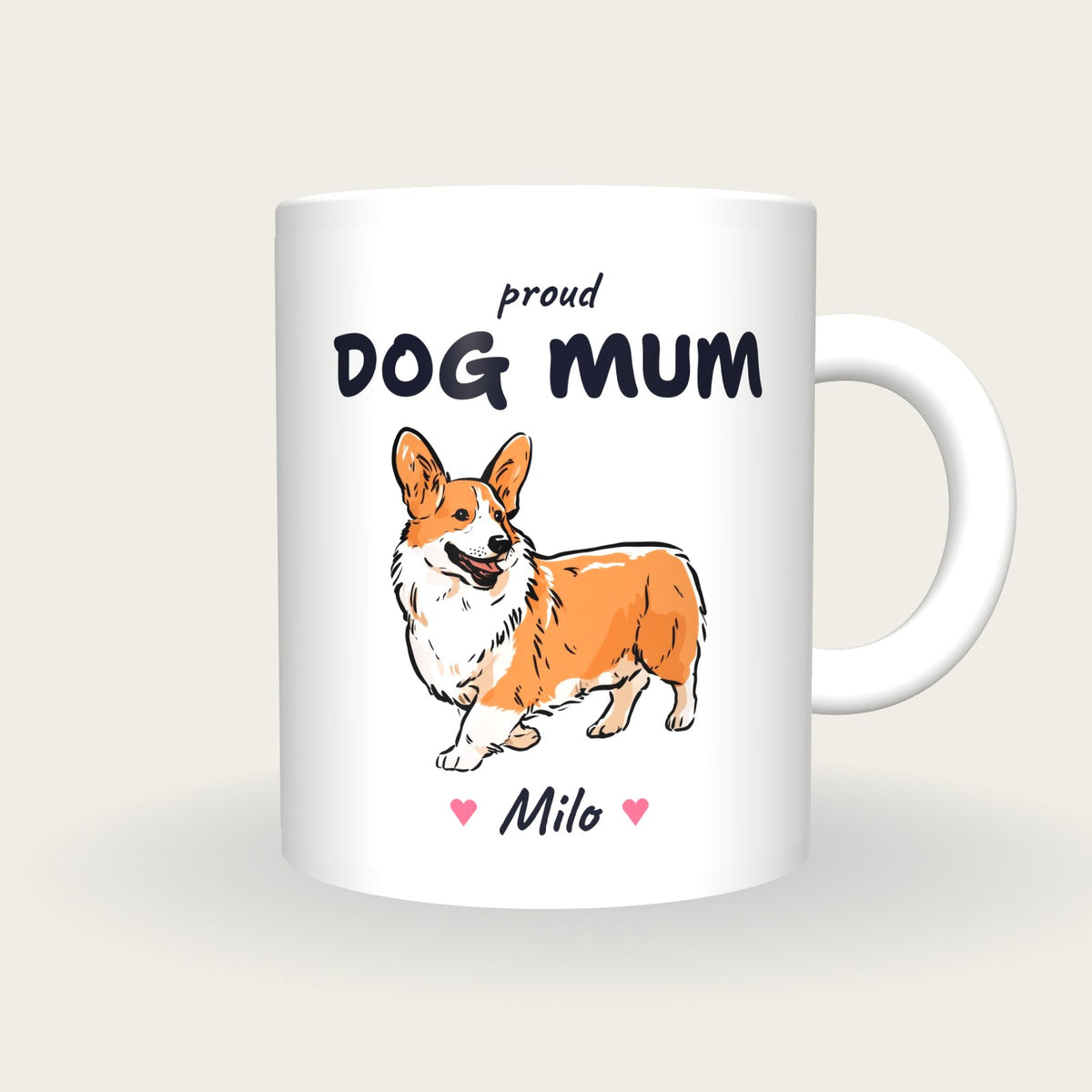 Personalised Corgi Dog Mum Mug, front