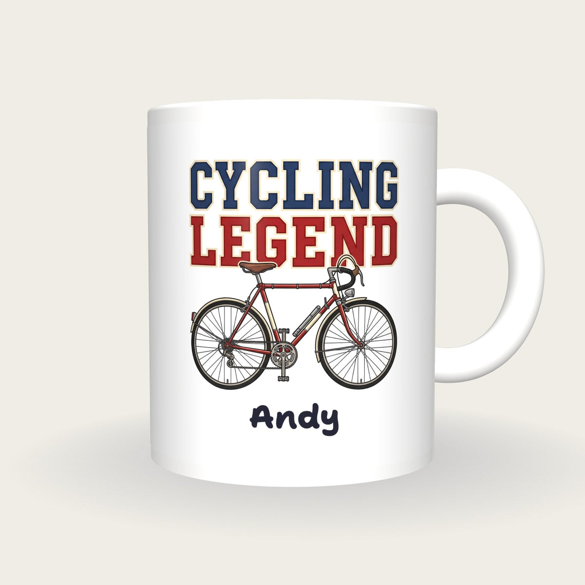 Personalised Cycling Legend Mug, front