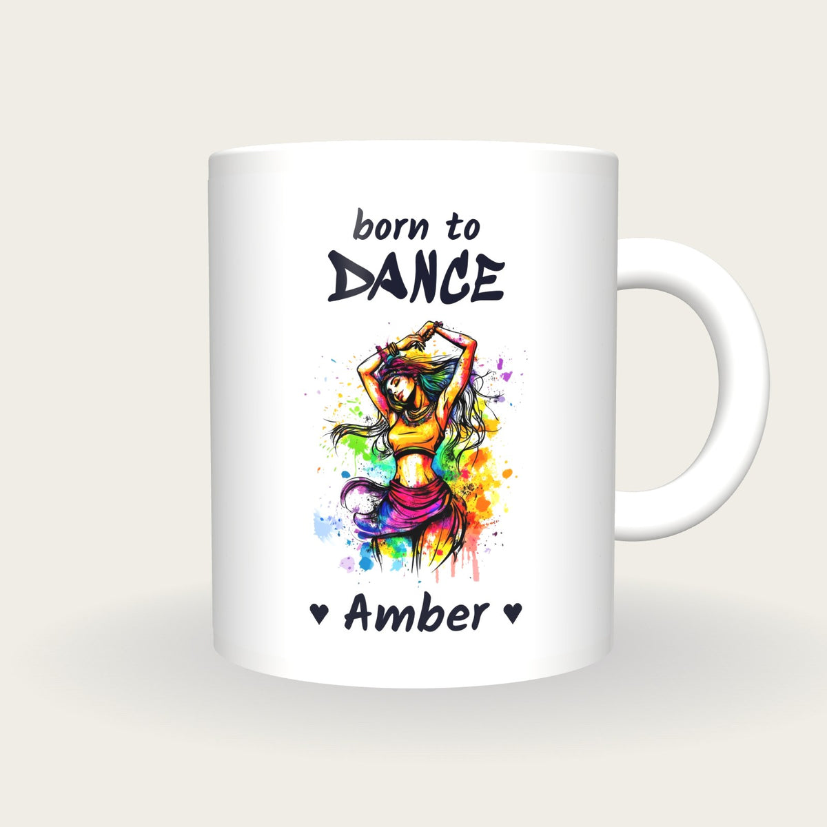 Personalised Dancer Mug, Born To Dance, front