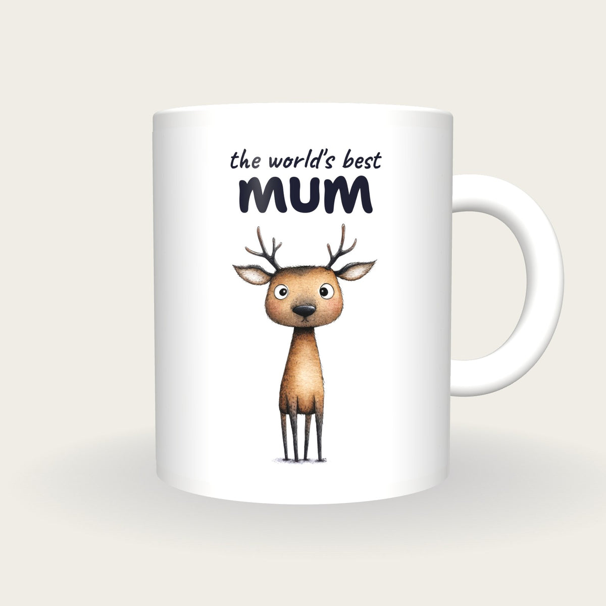 Personalised Deer Mug, Best Mum, front