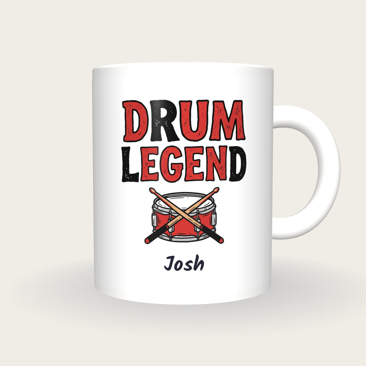 Personalised Drum Legend Mug, front