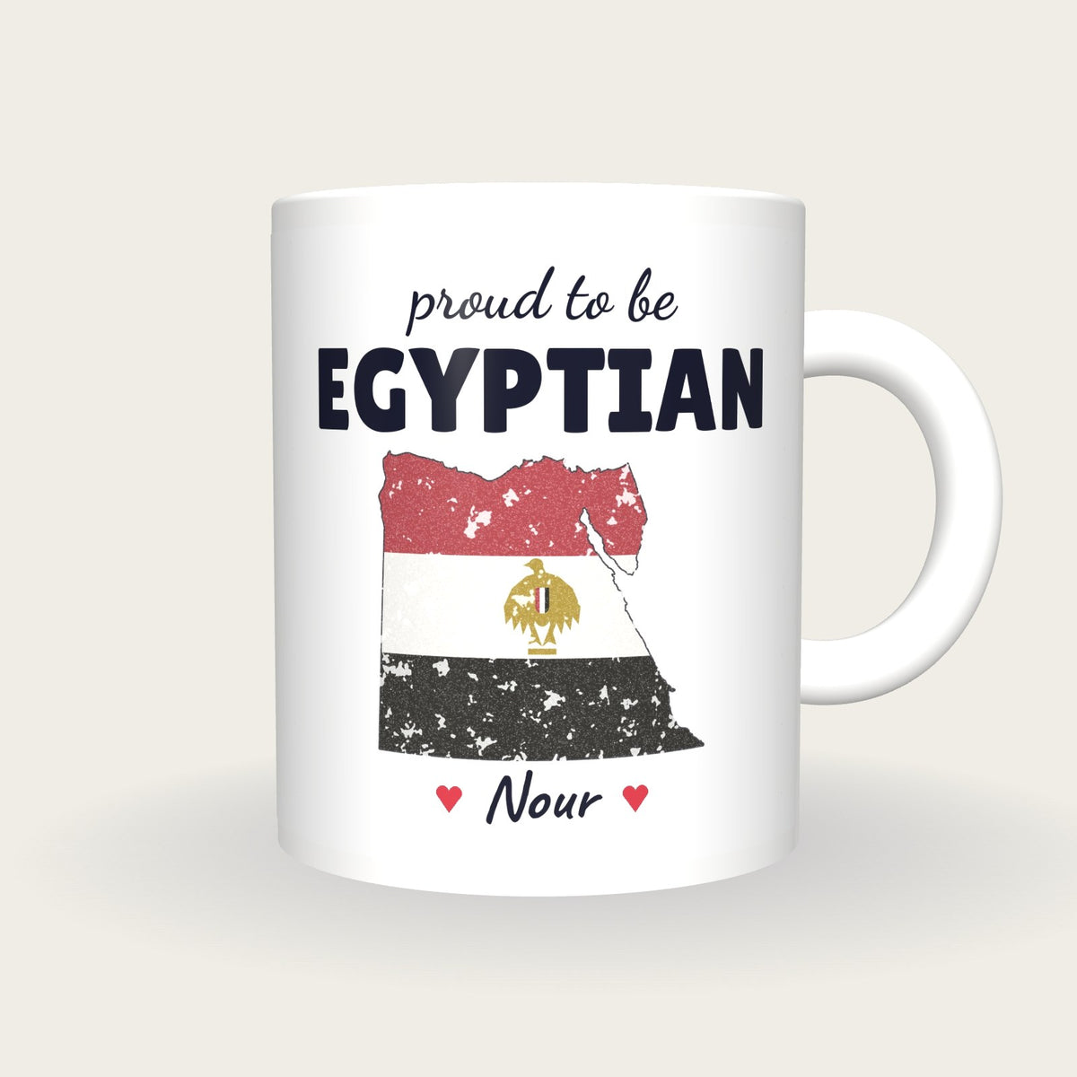 Personalised Egypt Map Mug, Proud To Be Egyptian, front