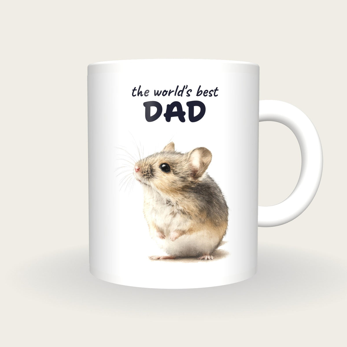 Personalised Field Mouse Mug, Best Dad, front