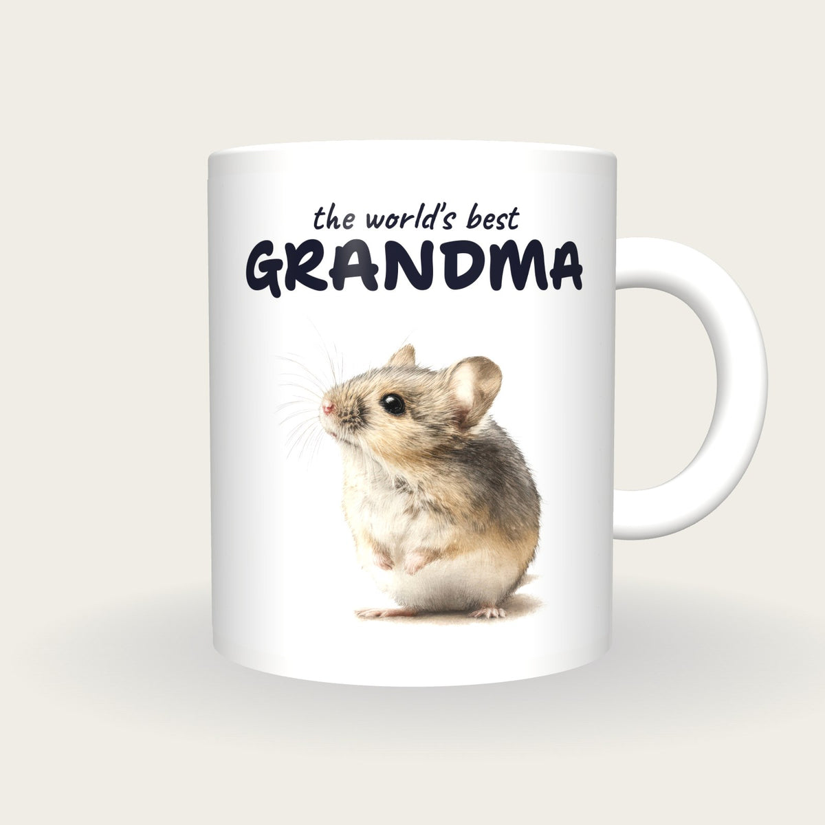 Personalised Field Mouse Mug, Best Grandma, front
