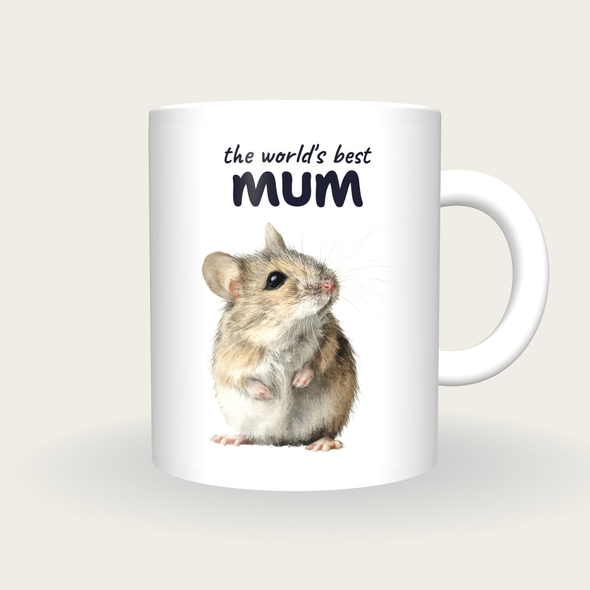 Personalised Field Mouse Mug, Best Mum, front