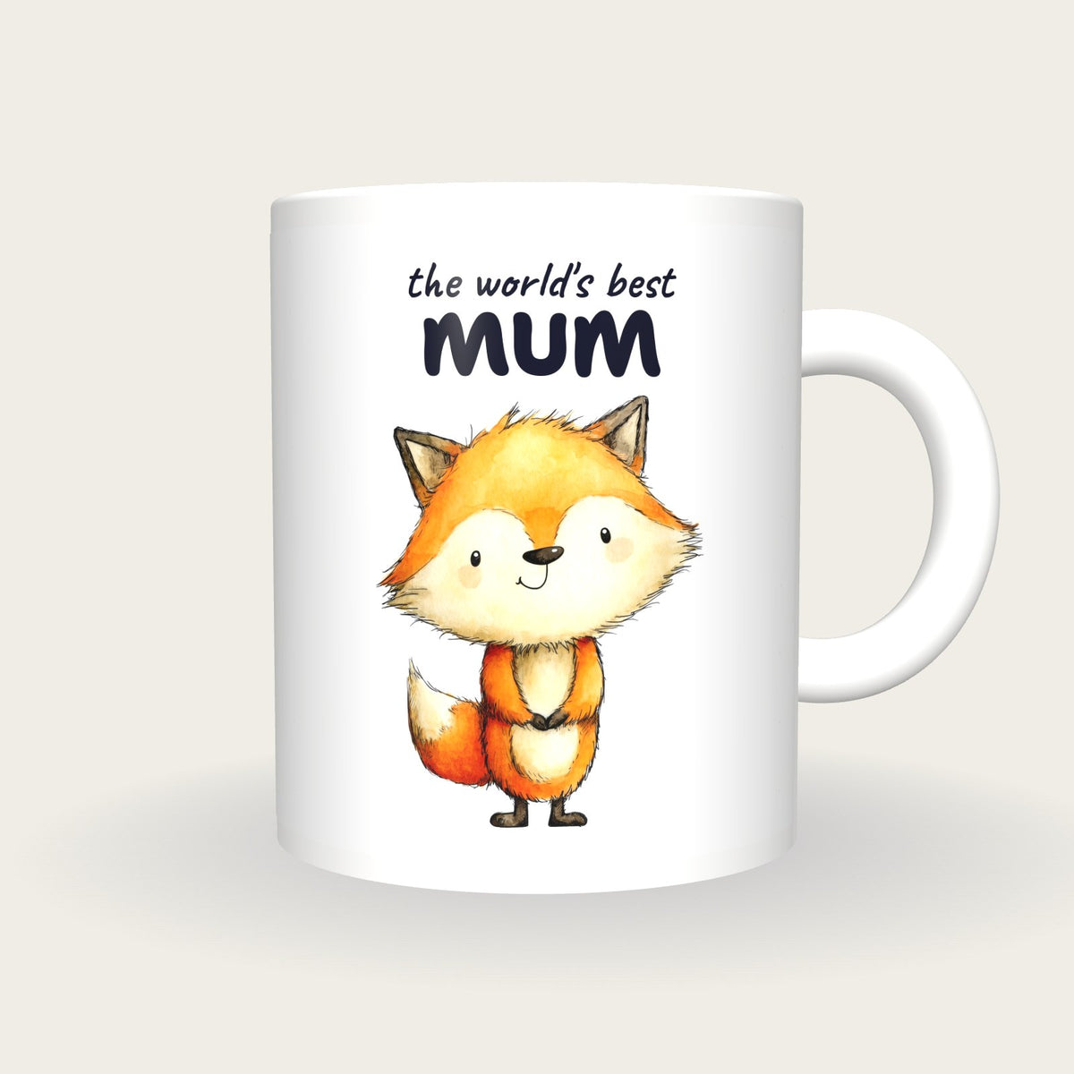 Personalised Fox Mug, Best Mum, front
