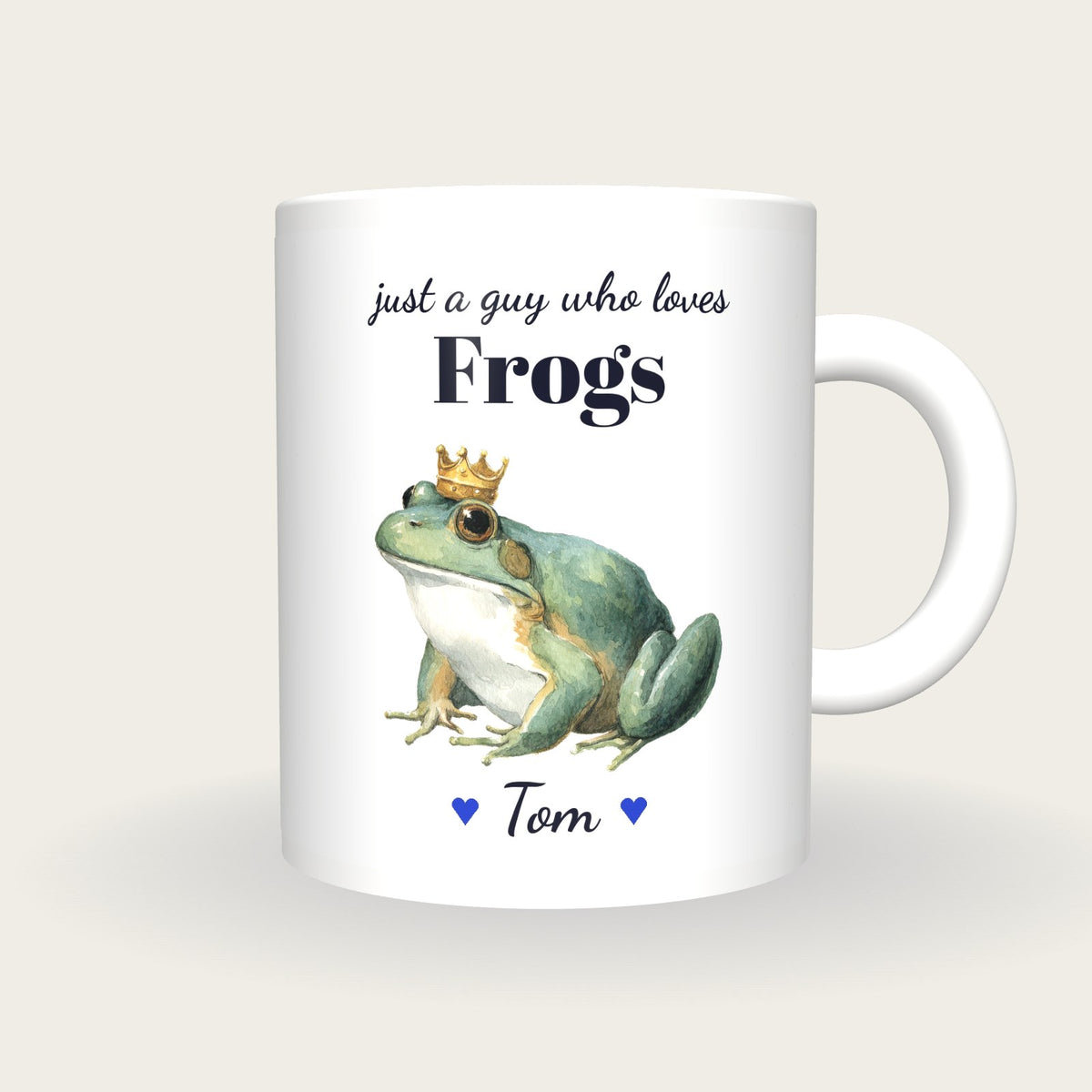 Personalised Frog Mug, Just A Guy Who Loves Frogs, front