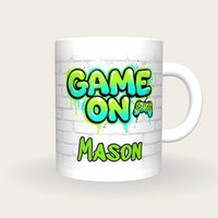 Personalised Game On Graffiti Mug, front