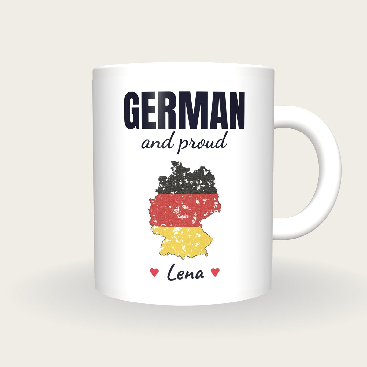 Personalised Germany Map Mug, German And Proud, front