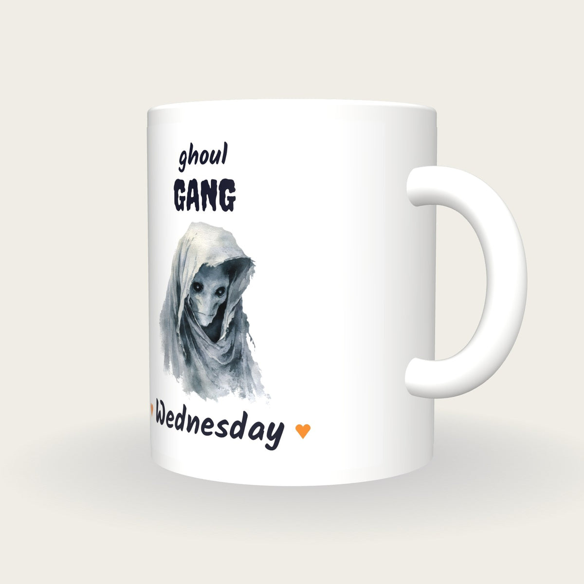 Personalised Ghoul Mug, Ghoul Gang, three-quarter view