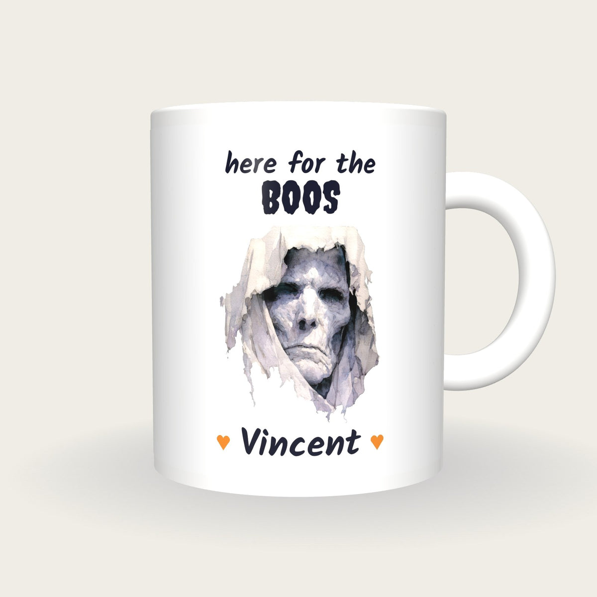 Personalised Ghoul Mug, Here For The Boos, front