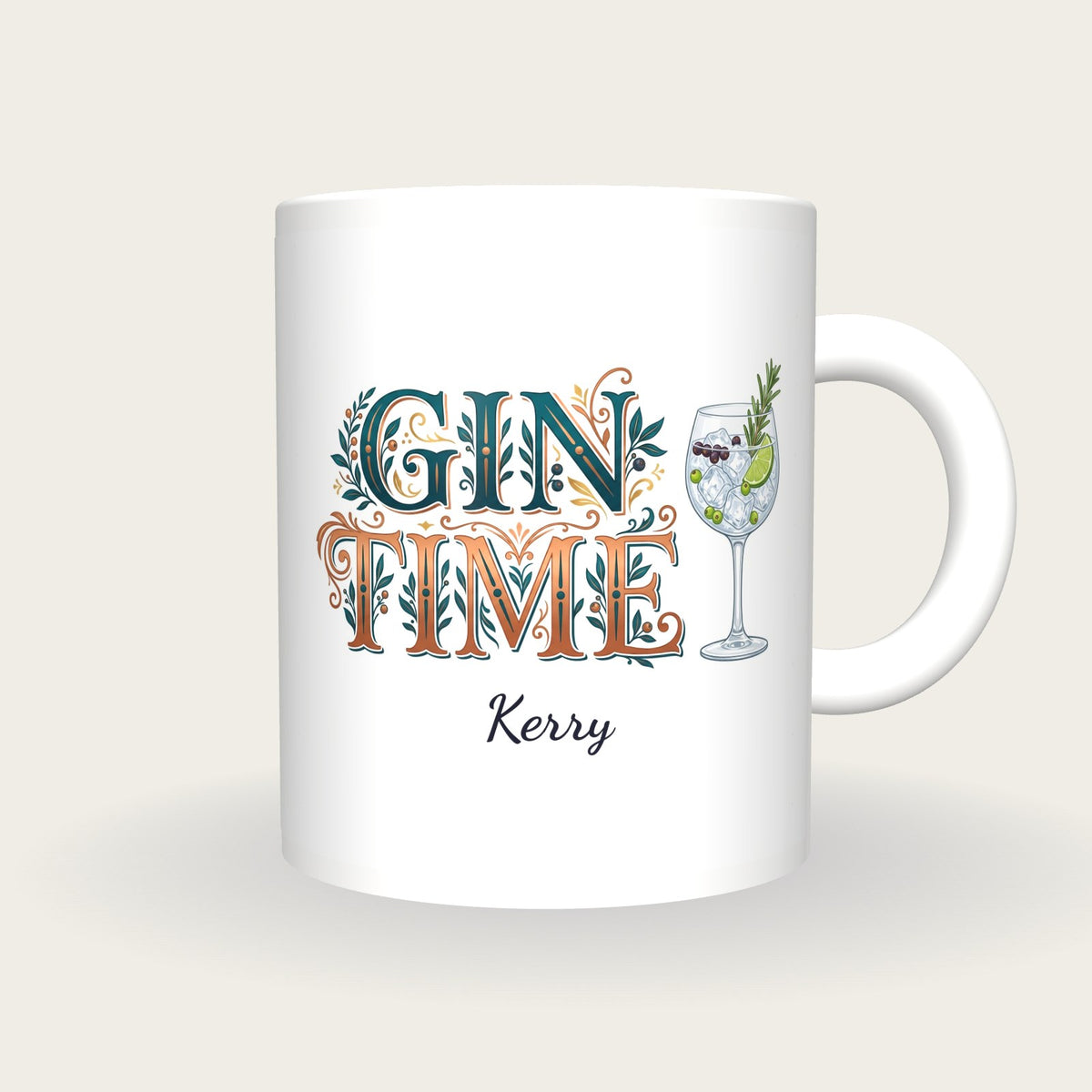 Personalised Gin Time Mug, front