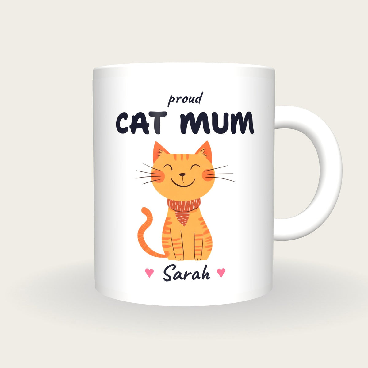 Personalised Ginger Cat Mug, Cat Mum, front