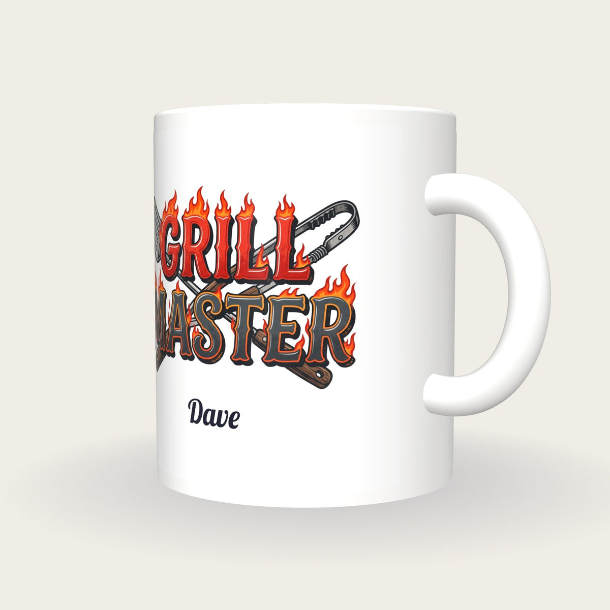 Personalised Grill Master BBQ Mug, three-quarter view