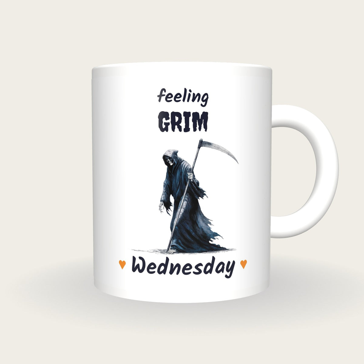 Personalised Grim Reaper Mug, Feeling Grim, front