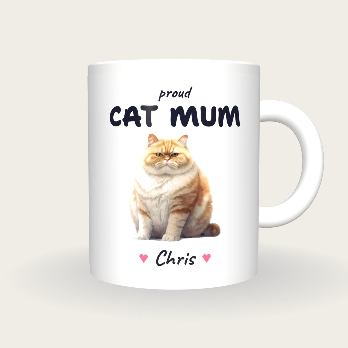 Personalised Grumpy Cat Mug, Cat Mum, front