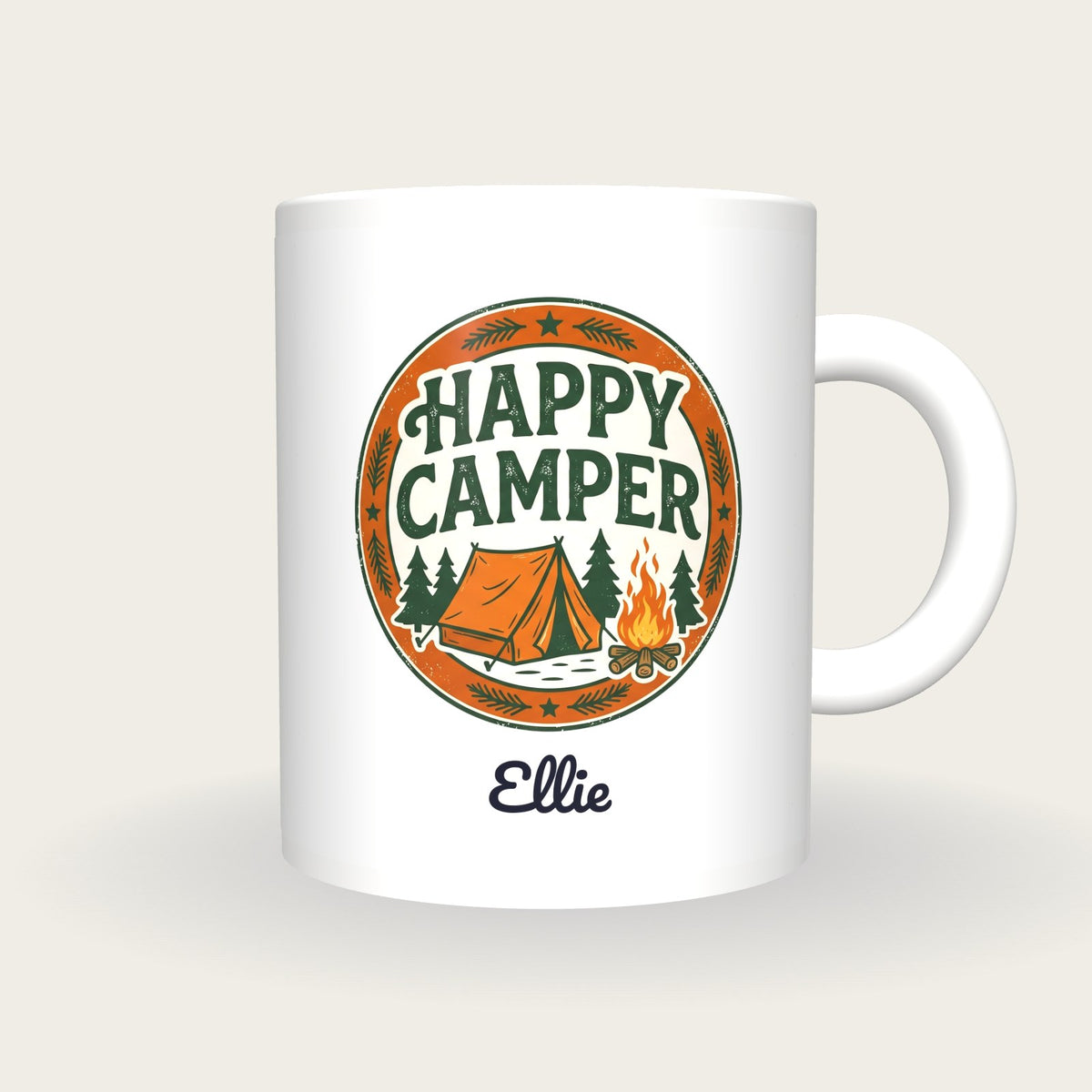 Personalised Happy Camper Mug, front