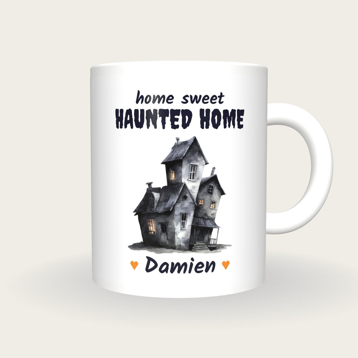 Personalised Haunted House Mug, Home Sweet Haunted Home, front