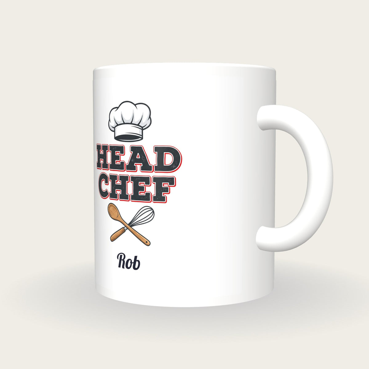 Personalised Head Chef Mug, three-quarter view