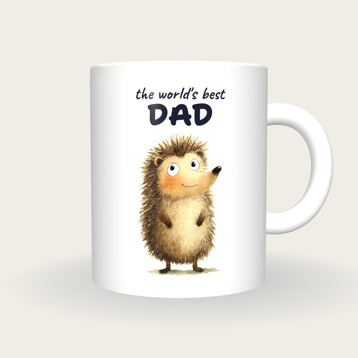 Personalised Hedgehog Mug, Best Dad, front
