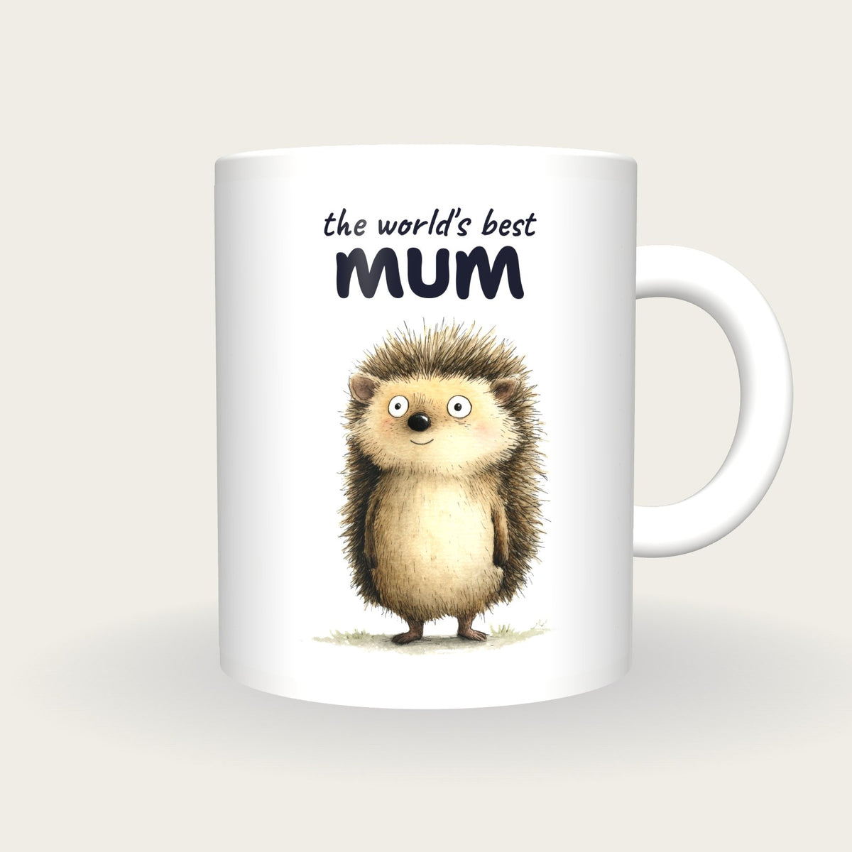 Personalised Hedgehog Mug, Best Mum, front