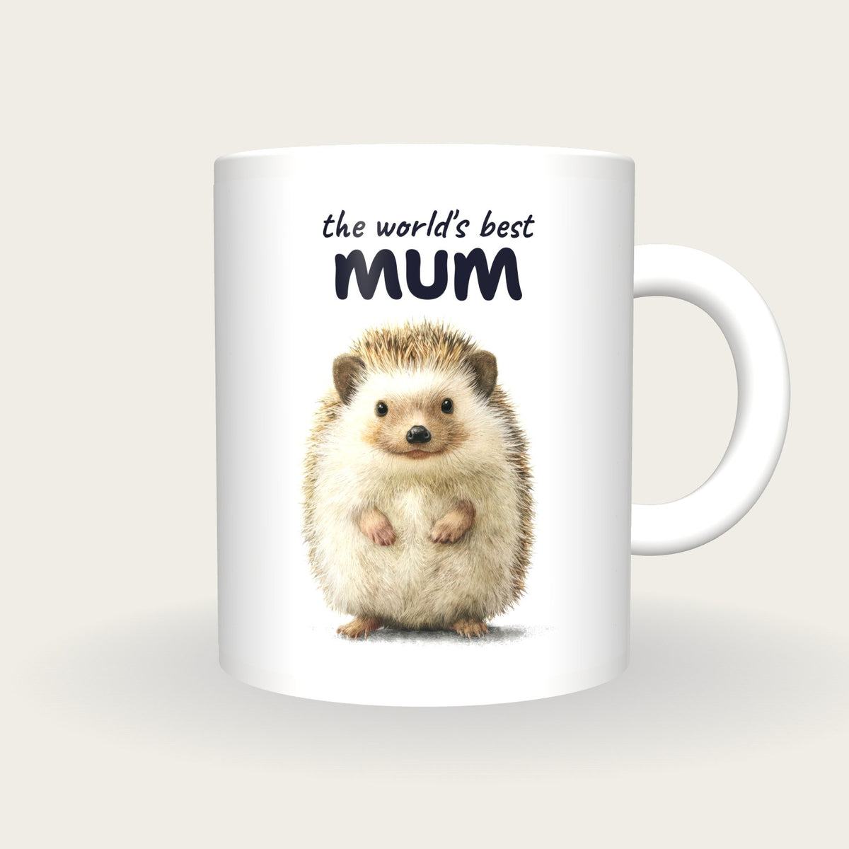 Personalised Hedgehog Mug, Best Mum, front