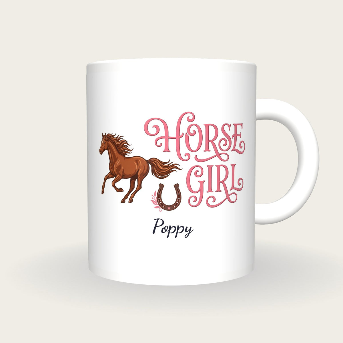 Personalised Horse Girl Mug, front
