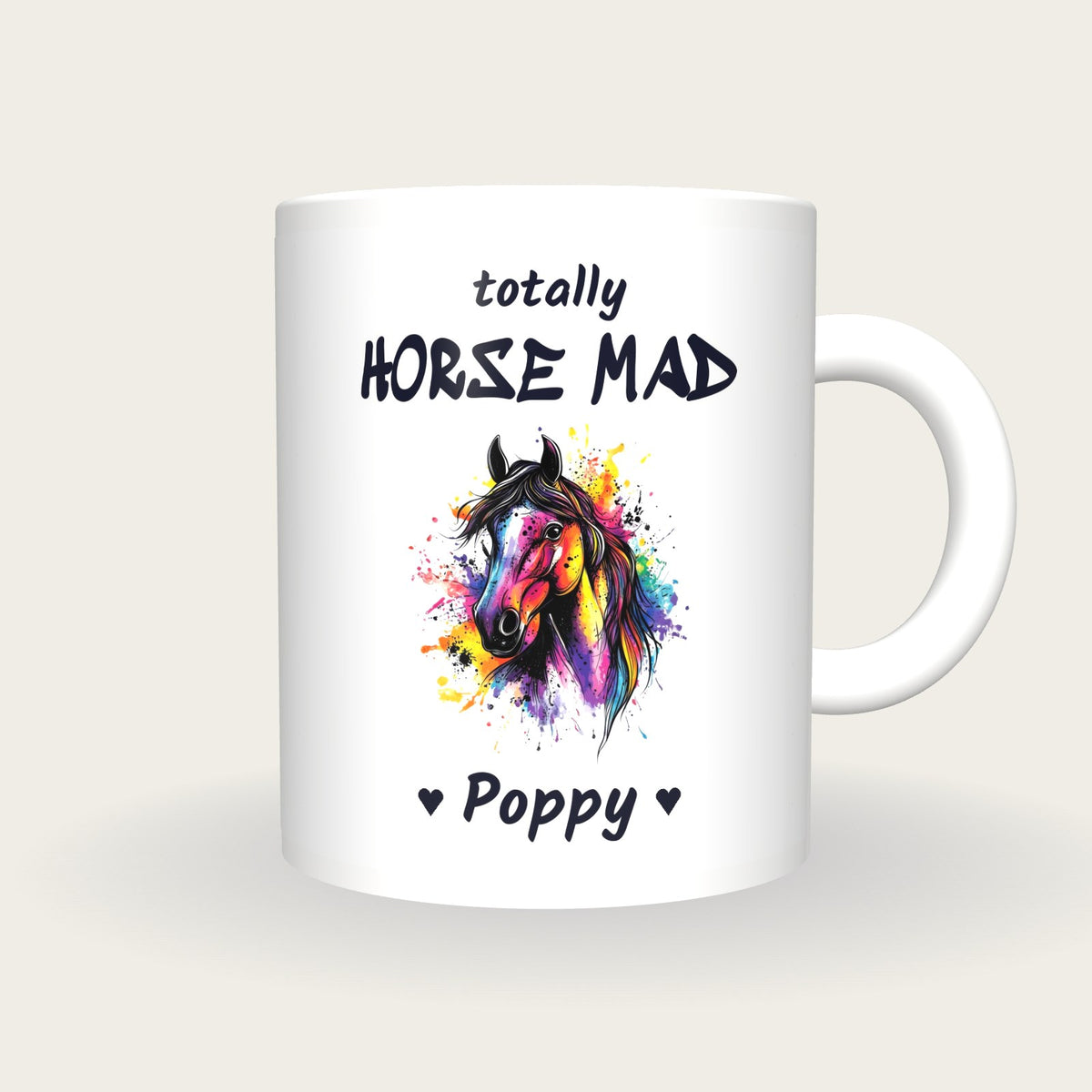 Personalised Horse Mug, Totally Horse Mad, front