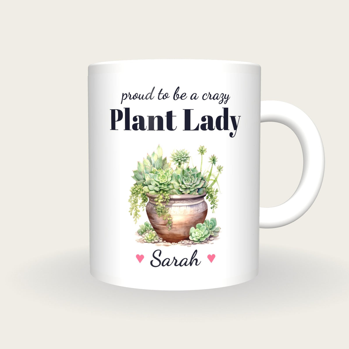 Personalised House Plant Mug, Crazy Plant Lady, front