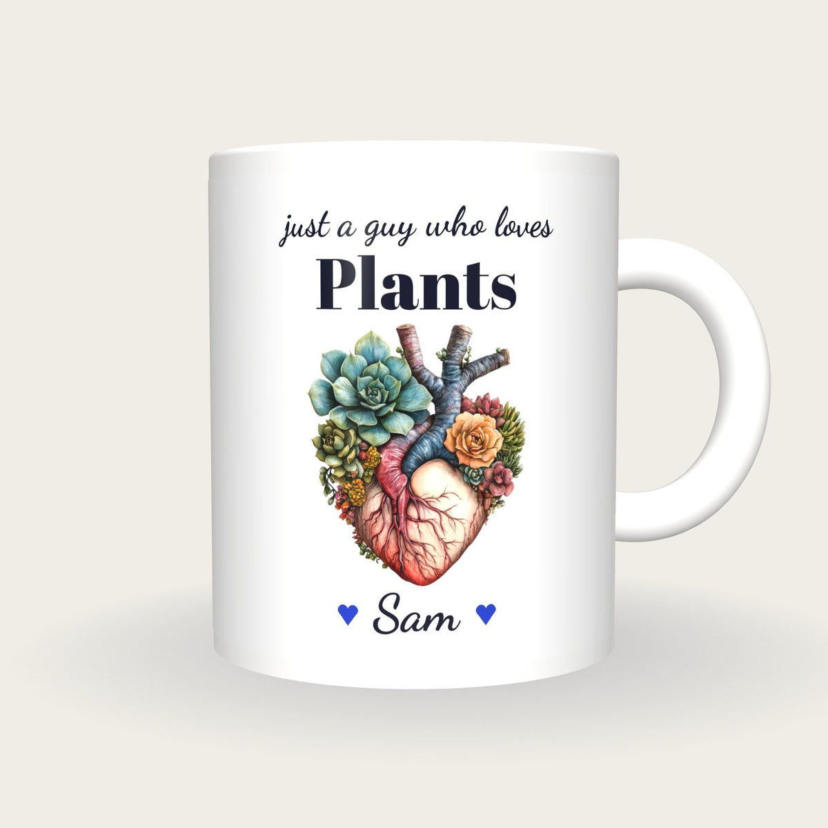 Personalised House Plant Mug, Just A Guy Who Loves Plants, front