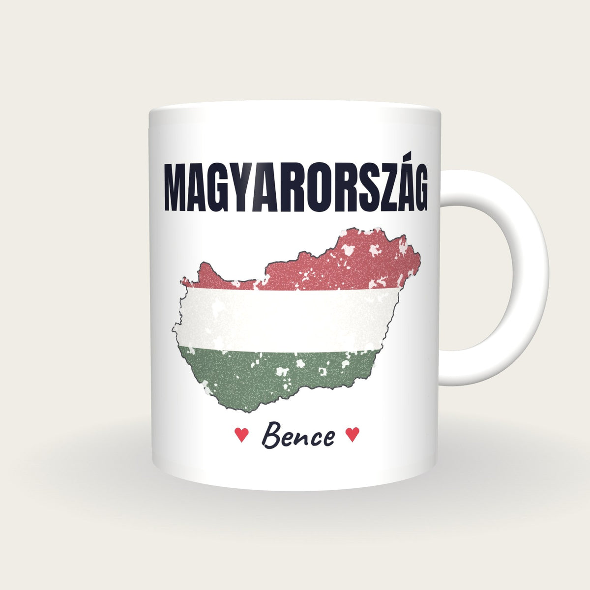 Personalised Hungary Map Mug, Magyarország, front