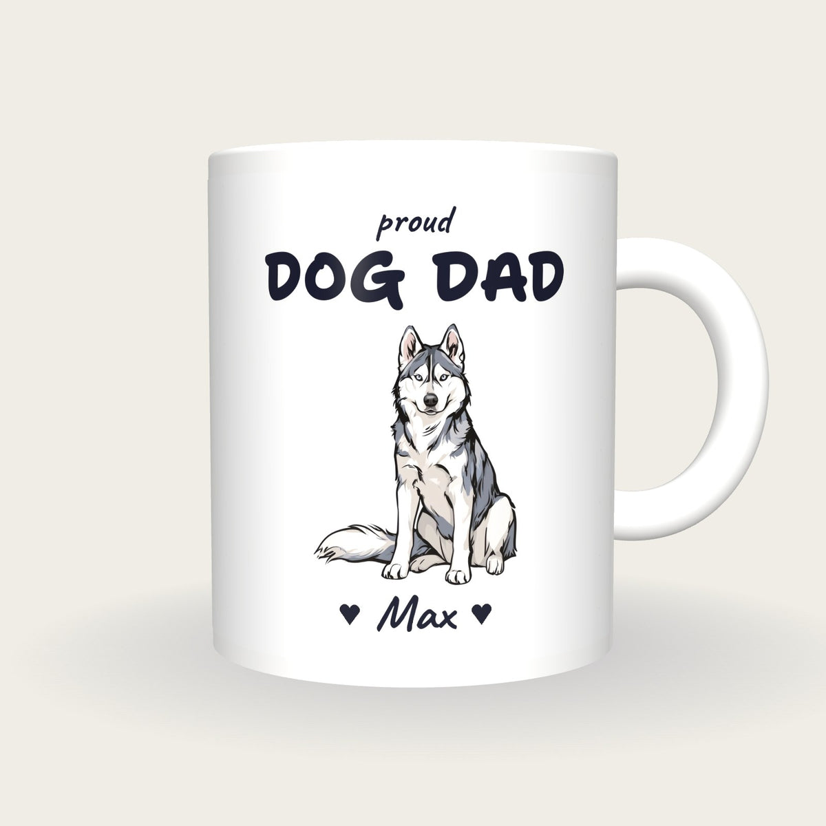Personalised Husky Dog Dad Mug, front