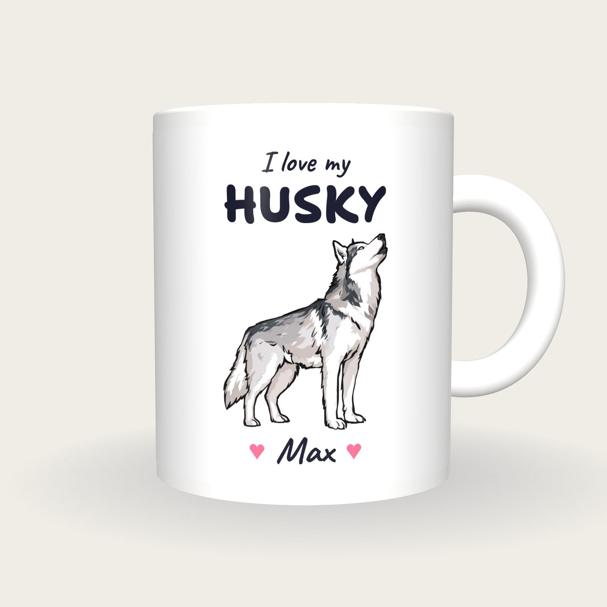 Personalised I Love My Husky Mug, front