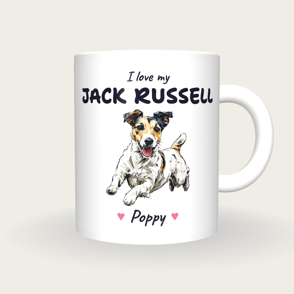 Personalised I Love My Jack Russell Mug, front