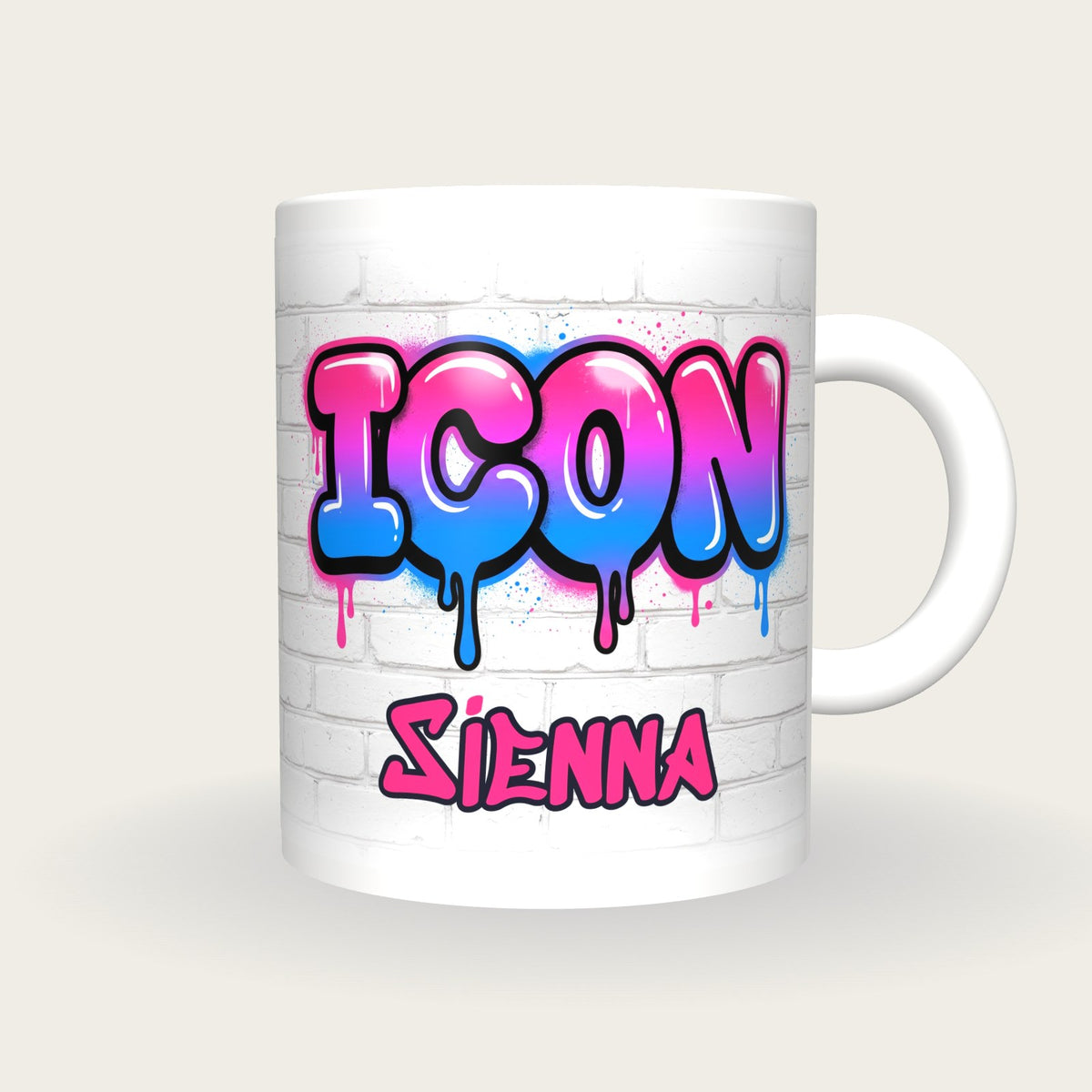 Personalised Icon Graffiti Mug, front