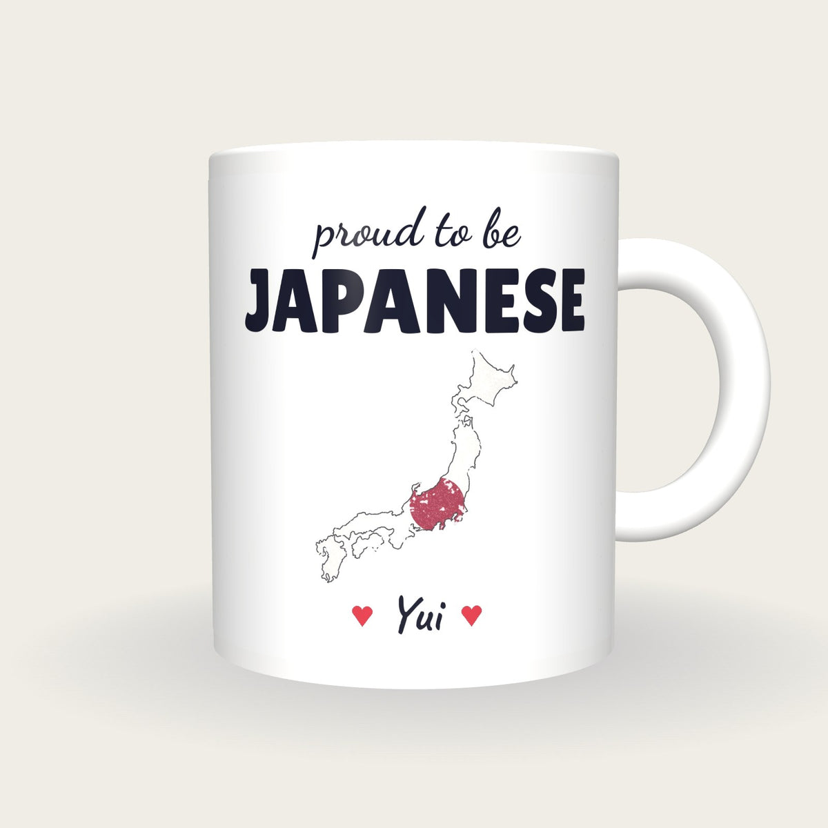 Personalised Japan Map Mug, Proud To Be Japanese, front