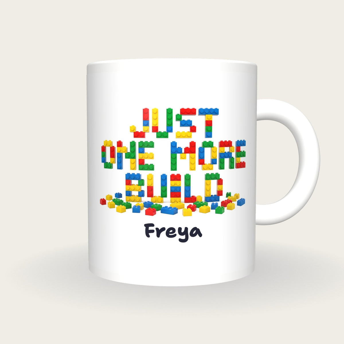 Personalised Just One More Build Brick Mug, front